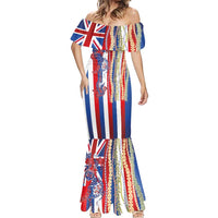 Hawaiian Sea Animals Mermaid Dress with Lei and Flag Style LT03 - Polynesian Pride