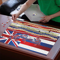 Hawaiian Sea Animals Puzzle with Lei and Flag Style LT03 - Polynesian Pride