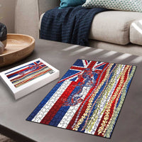 Hawaiian Sea Animals Puzzle with Lei and Flag Style LT03 - Polynesian Pride
