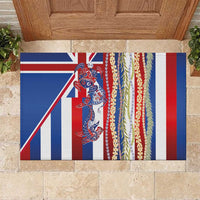 Hawaiian Sea Animals Rubber Doormat with Lei and Flag Style LT03 Multicolor - Polynesian Pride
