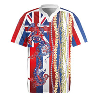 Hawaiian Sea Animals Rugby Jersey with Lei and Flag Style LT03 Multicolor - Polynesian Pride