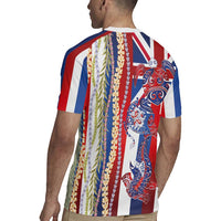 Hawaiian Sea Animals Rugby Jersey with Lei and Flag Style LT03 - Polynesian Pride