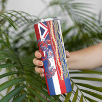 Hawaiian Sea Animals Skinny Tumbler with Lei and Flag Style LT03 - Polynesian Pride