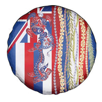 Hawaiian Sea Animals Spare Tire Cover with Lei and Flag Style LT03 - Polynesian Pride