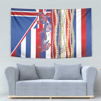 Hawaiian Sea Animals Tapestry with Lei and Flag Style LT03 - Polynesian Pride