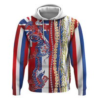 Hawaiian Sea Animals Zip Hoodie with Lei and Flag Style LT03 Pullover Hoodie Multicolor - Polynesian Pride