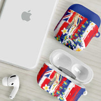 Hawaiian Sea Turtles and Plumeria AirPods Case with Lei and Flag Grunge Style LT03 - Polynesian Pride