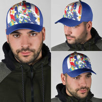 Hawaiian Sea Turtles and Plumeria Classic Cap with Lei and Flag Grunge Style LT03 - Polynesian Pride