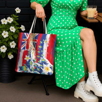 Hawaiian Sea Turtles and Plumeria Tote Bag with Lei and Flag Grunge Style LT03 - Polynesian Pride
