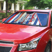 Hawaiian Polynesian Tribal Turtles Auto Sun Shade with Lei and Flag Style LT03 - Polynesian Pride
