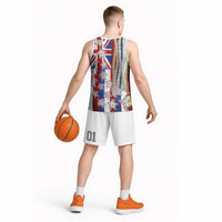 Hawaiian Polynesian Tribal Turtles Basketball Jersey with Lei and Flag Style LT03 - Polynesian Pride