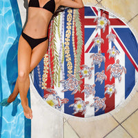 Hawaiian Polynesian Tribal Turtles Beach Blanket with Lei and Flag Style LT03 - Polynesian Pride