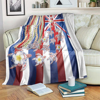 Hawaiian Polynesian Tribal Turtles Blanket with Lei and Flag Style LT03 Multicolor - Polynesian Pride