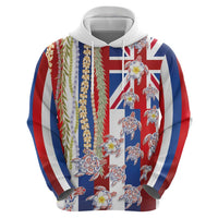 Hawaiian Polynesian Tribal Turtles Hoodie with Lei and Flag Style LT03 - Polynesian Pride