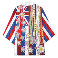 Hawaiian Polynesian Tribal Turtles Kimono with Lei and Flag Style LT03 - Polynesian Pride