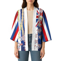 Hawaiian Polynesian Tribal Turtles Kimono with Lei and Flag Style LT03 - Polynesian Pride