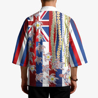 Hawaiian Polynesian Tribal Turtles Kimono with Lei and Flag Style LT03 - Polynesian Pride