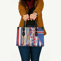 Hawaiian Polynesian Tribal Turtles Leather Bag with Lei and Flag Style LT03 - Polynesian Pride