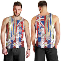 Hawaiian Polynesian Tribal Turtles Men Tank Top with Lei and Flag Style LT03 - Polynesian Pride