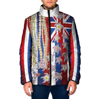 Hawaiian Polynesian Tribal Turtles Padded Jacket with Lei and Flag Style LT03 Men Multicolor - Polynesian Pride