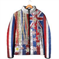 Hawaiian Polynesian Tribal Turtles Padded Jacket with Lei and Flag Style LT03 - Polynesian Pride