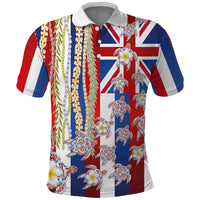 Hawaiian Polynesian Tribal Turtles Polo Shirt with Lei and Flag Style LT03 Multicolor - Polynesian Pride
