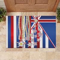 Hawaiian Polynesian Tribal Turtles Rubber Doormat with Lei and Flag Style LT03 Multicolor - Polynesian Pride