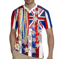 Hawaiian Polynesian Tribal Turtles Rugby Jersey with Lei and Flag Style LT03 - Polynesian Pride