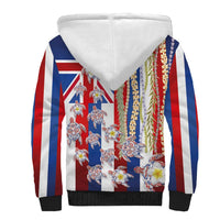 Hawaiian Polynesian Tribal Turtles Sherpa Hoodie with Lei and Flag Style LT03 - Polynesian Pride
