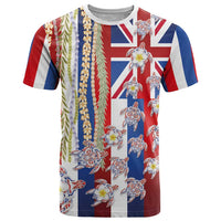 Hawaiian Polynesian Tribal Turtles T Shirt with Lei and Flag Style LT03 Multicolor - Polynesian Pride