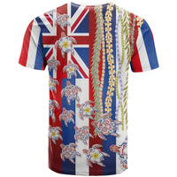 Hawaiian Polynesian Tribal Turtles T Shirt with Lei and Flag Style LT03 - Polynesian Pride
