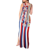 Hawaiian Polynesian Tribal Turtles Tank Maxi Dress with Lei and Flag Style LT03 - Polynesian Pride