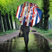 Hawaiian Polynesian Tribal Turtles Umbrella with Lei and Flag Style LT03 - Polynesian Pride