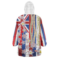 Hawaiian Polynesian Tribal Turtles Wearable Blanket Hoodie with Lei and Flag Style LT03 - Polynesian Pride