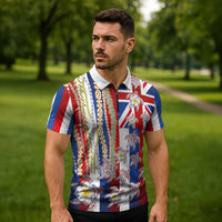 Hawaiian Polynesian Tribal Turtles Zipper Polo Shirt with Lei and Flag Style LT03 - Polynesian Pride