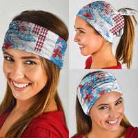 Hawaiian Tribal Manta Ray Neck Gaiter Kakau Tattoo and Flowers Surfing Waves Pattern Ocean Color LT03 - Polynesian Pride