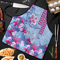 Hawaiian Tribal Manta Ray Apron Kakau Tattoo and Flowers Surfing Waves Pattern Soft Color LT03 Multicolor - Polynesian Pride