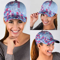 Hawaiian Tribal Manta Ray Classic Cap Kakau Tattoo and Flowers Surfing Waves Pattern Soft Color LT03 - Polynesian Pride