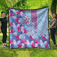 Hawaiian Tribal Manta Ray Quilt Kakau Tattoo and Flowers Surfing Waves Pattern Soft Color LT03 - Polynesian Pride