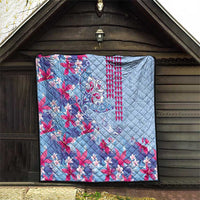 Hawaiian Tribal Manta Ray Quilt Kakau Tattoo and Flowers Surfing Waves Pattern Soft Color LT03 - Polynesian Pride