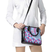 Hawaiian Tribal Manta Ray Shoulder Handbag Kakau Tattoo and Flowers Surfing Waves Pattern Soft Color LT03 - Polynesian Pride