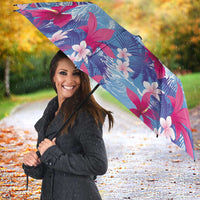 Hawaiian Tribal Manta Ray Umbrella Kakau Tattoo and Flowers Surfing Waves Pattern Soft Color LT03 - Polynesian Pride