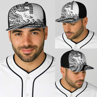 Hawaiian Tribal Manta Ray Baseball Net Cap Kakau Tattoo and Polynesian Art Motif Pattern LT03 - Polynesian Pride