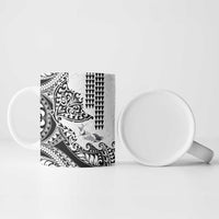 Hawaiian Tribal Manta Ray Ceramic Mug Kakau Tattoo and Polynesian Art Motif Pattern LT03 - Polynesian Pride