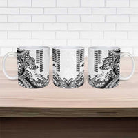 Hawaiian Tribal Manta Ray Ceramic Mug Kakau Tattoo and Polynesian Art Motif Pattern LT03 - Polynesian Pride