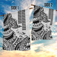 Hawaiian Tribal Manta Ray Garden Flag Kakau Tattoo and Polynesian Art Motif Pattern LT03 - Polynesian Pride