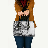 Hawaiian Tribal Manta Ray Leather Bag Kakau Tattoo and Polynesian Art Motif Pattern LT03 - Polynesian Pride