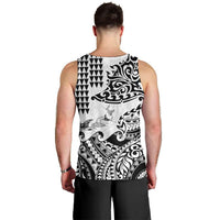 Hawaiian Tribal Manta Ray Men Tank Top Kakau Tattoo and Polynesian Art Motif Pattern
