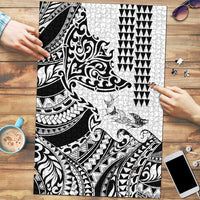 Hawaiian Tribal Manta Ray Puzzle Kakau Tattoo and Polynesian Art Motif Pattern LT03 Multicolor - Polynesian Pride