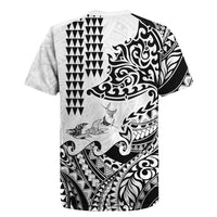 Hawaiian Tribal Manta Ray Rugby Jersey Kakau Tattoo and Polynesian Art Motif Pattern LT03 - Polynesian Pride